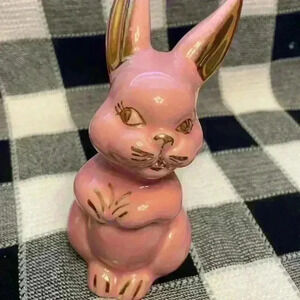 Vintage Pink and Gold Cotton Ball Holder/Dispenser